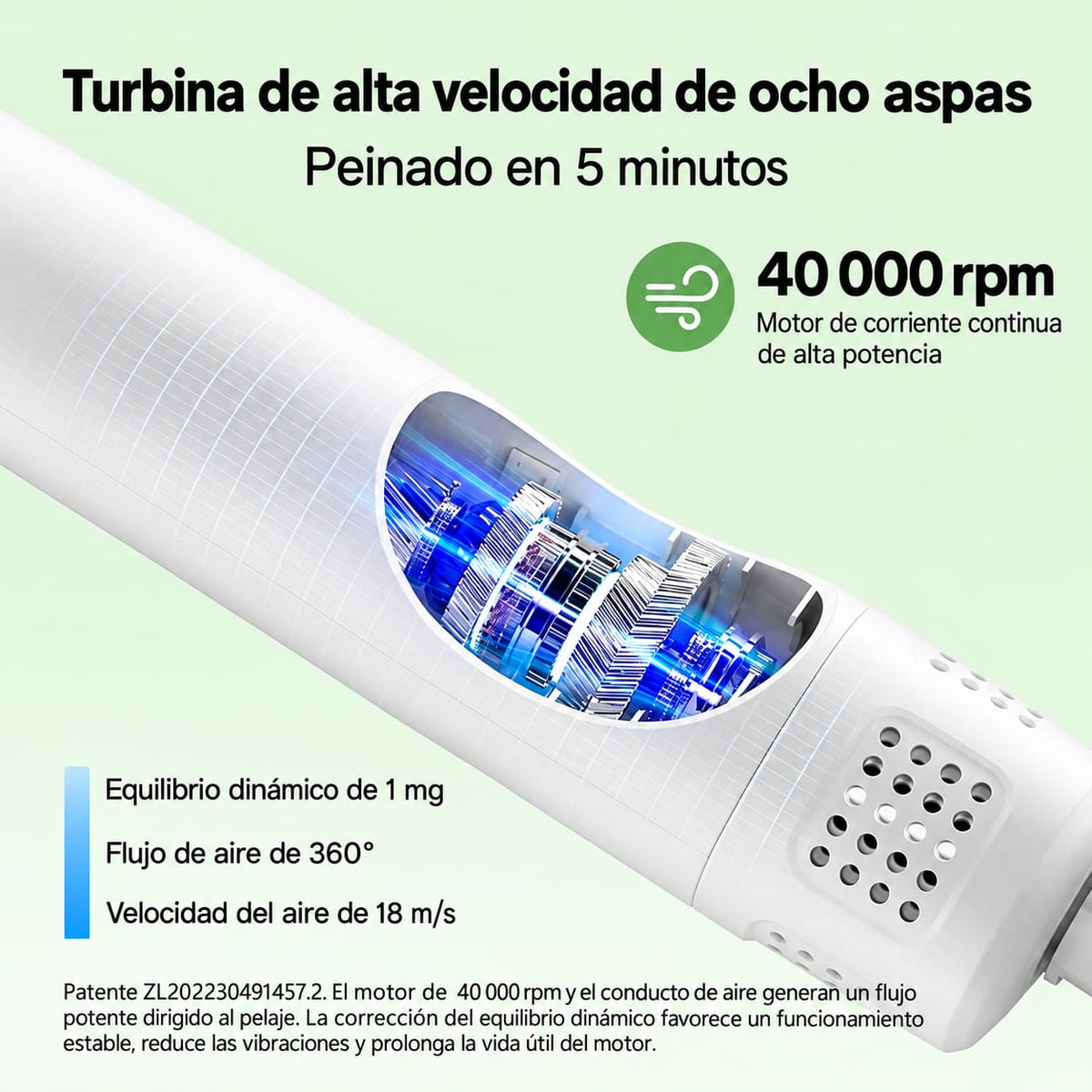 Secadora de Pelo para Mascotas con Cepillo Integrado, para Perros y Gatos