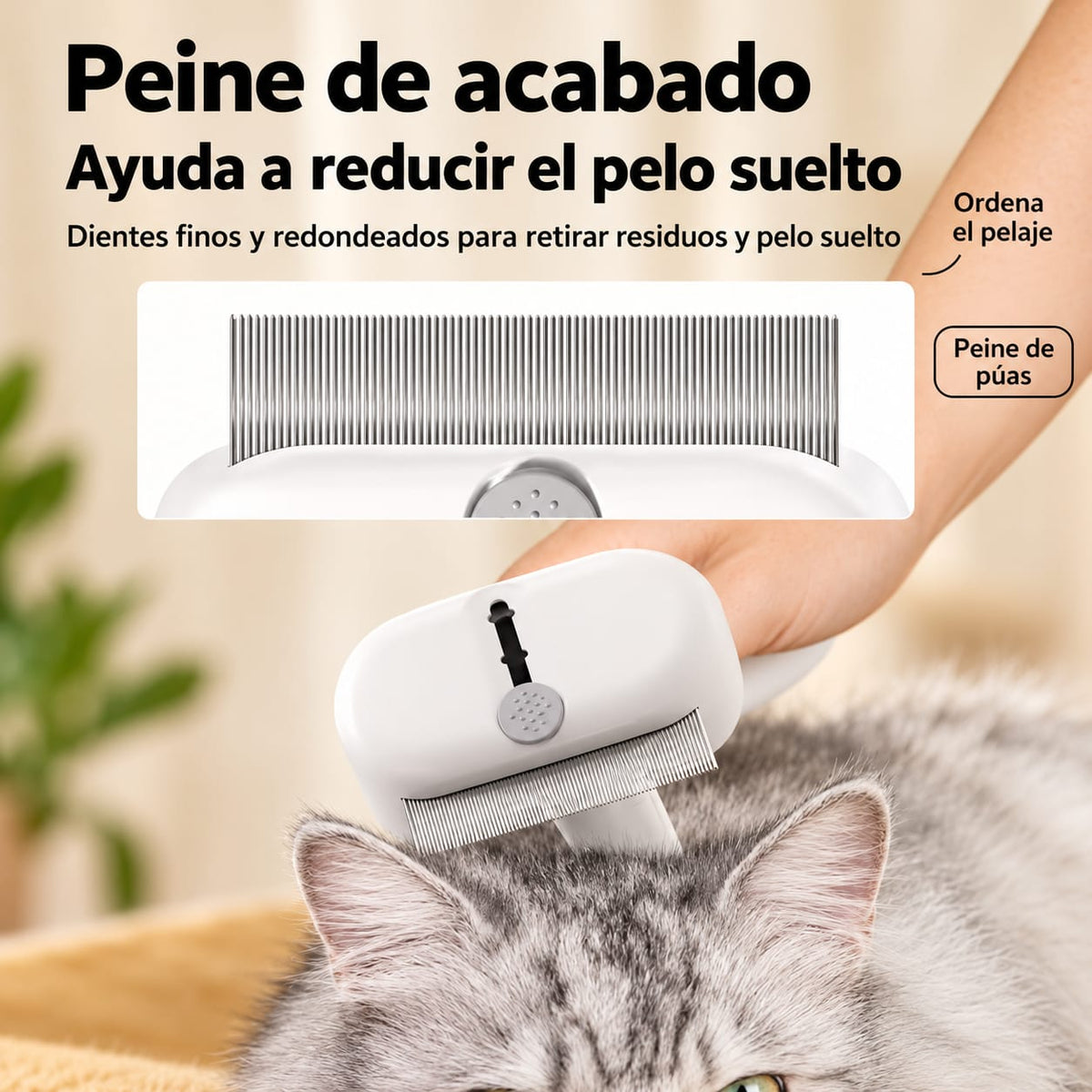 Cepillo multifuncional 3 en 1 para perros y gatos